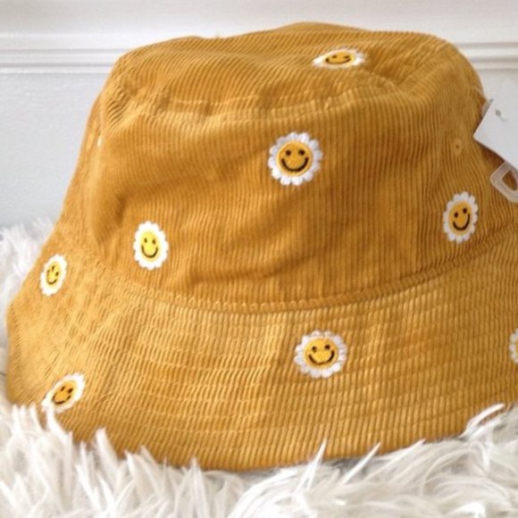 Mighty Fine Accessories - Mighty Fine Embroidered Smiley Corduroy Hat